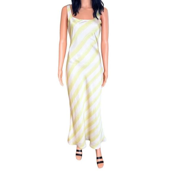 NWT Avec Les Filles Bias Cut Striped Maxi Dress - Picture 3 of 7